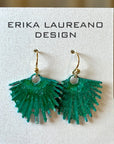 EL026-33 Fan Dangle Patina Earrings