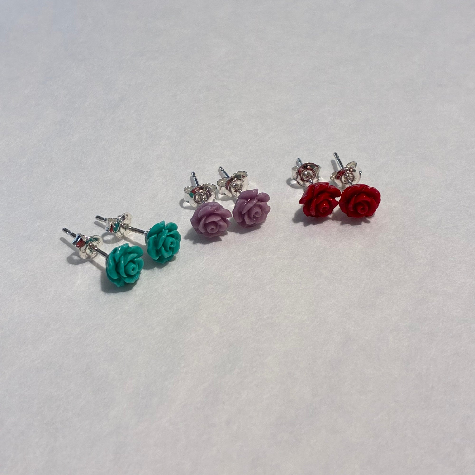 Rose Studs - Silver