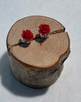 Rose Studs - Silver