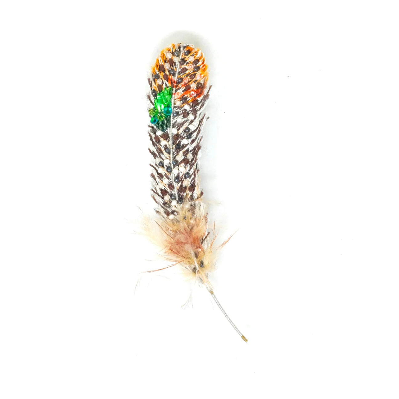 Peacock Pheasant Feather Brooch