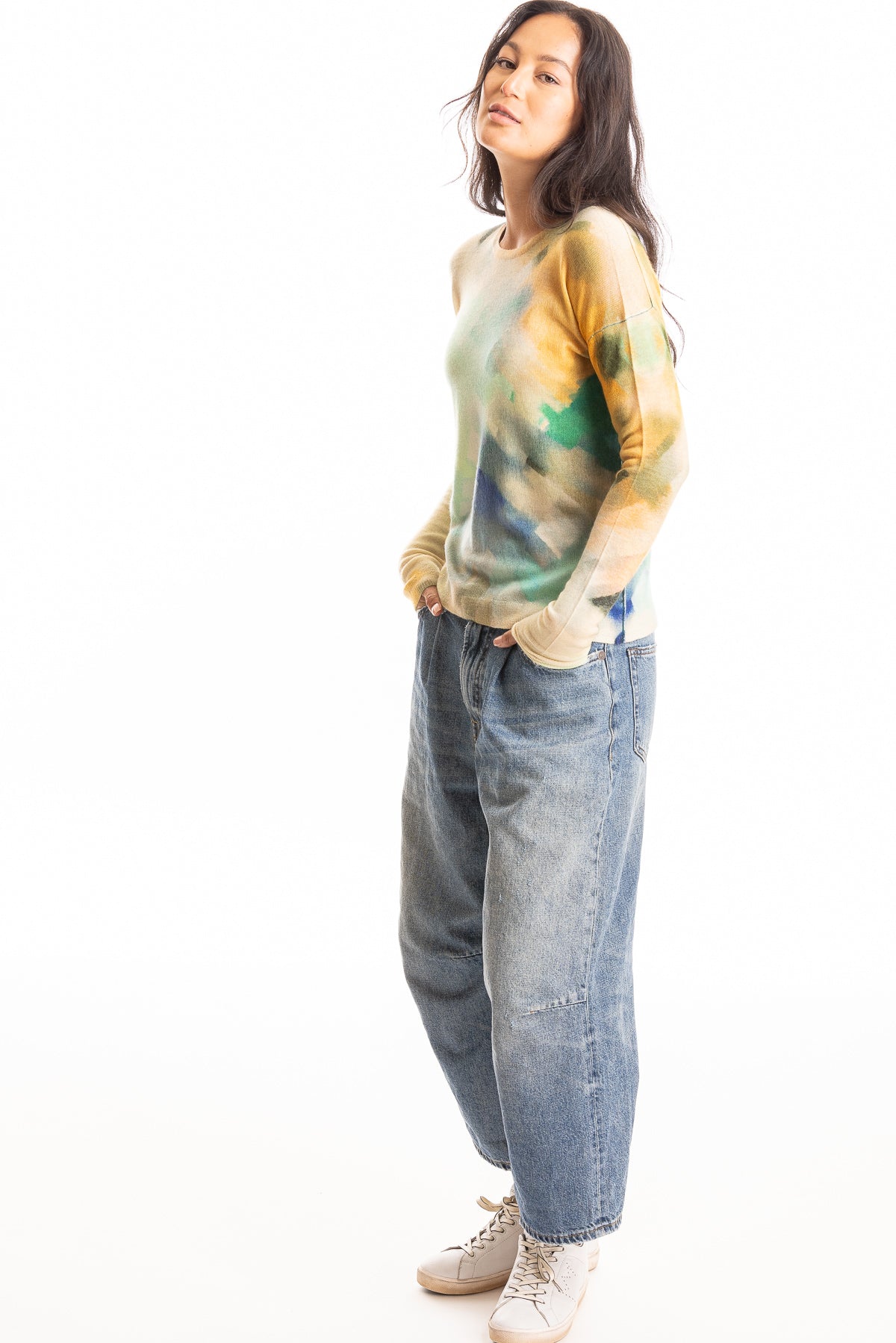 Painted Crew L/S - Garden - S