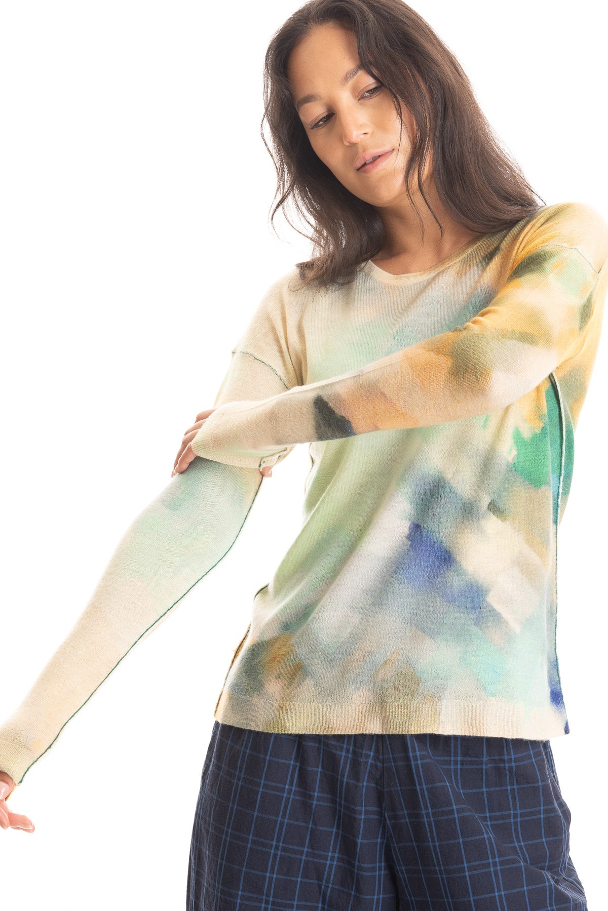 Painted Crew L/S - Garden - S