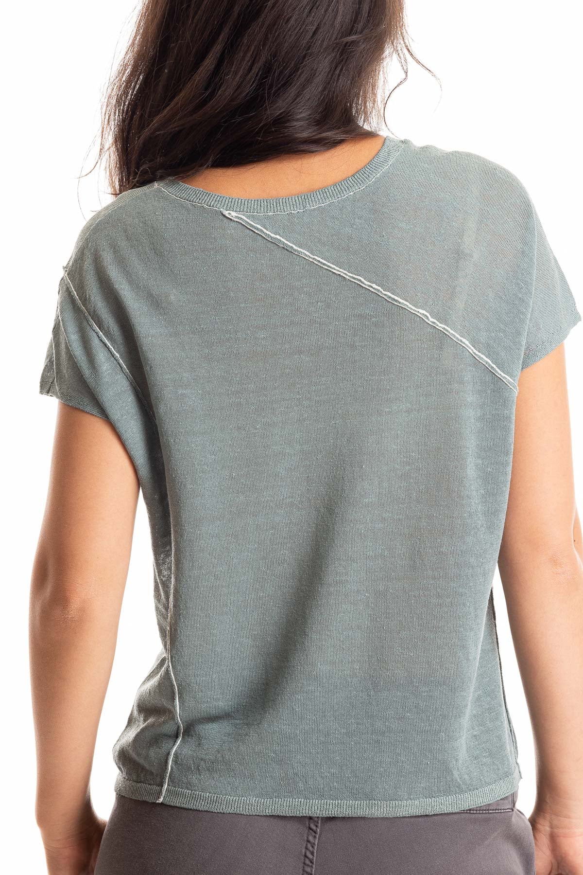 S451LN Linen - Seamed Popover HERB