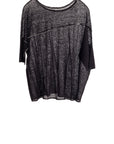 S453LN Linen - Half Sleeve Bateau BLACK