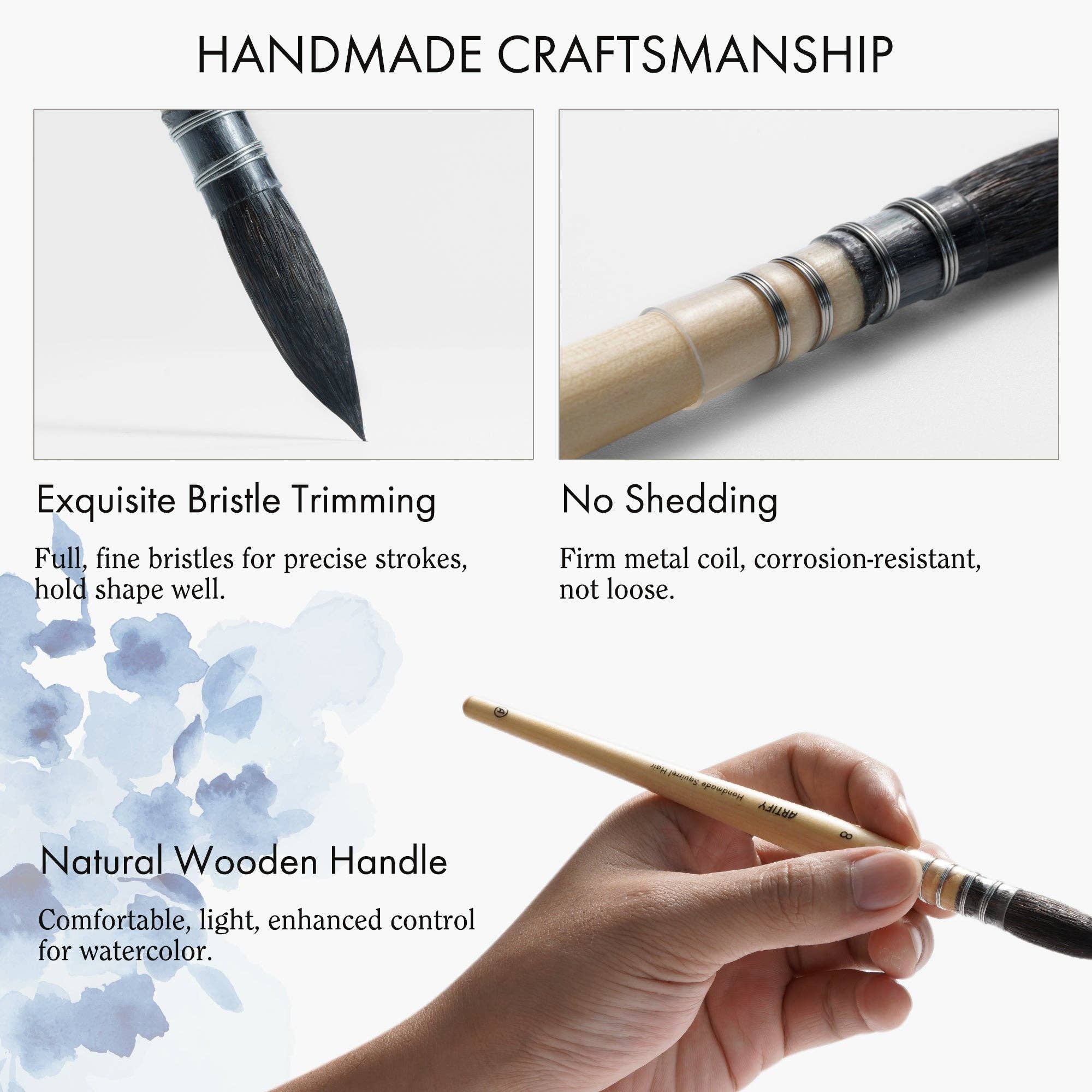 ARTIFY Professional Squirrel Hair Watercolor Brushes