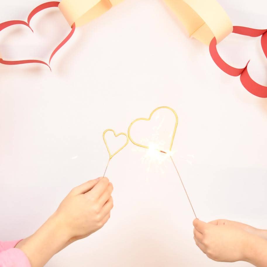 Big Golden Heart Sparkler Wand Garden Party