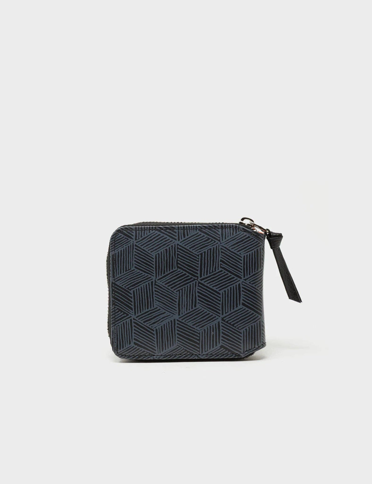 Fedor Black Leather Wallet - Cubes Design