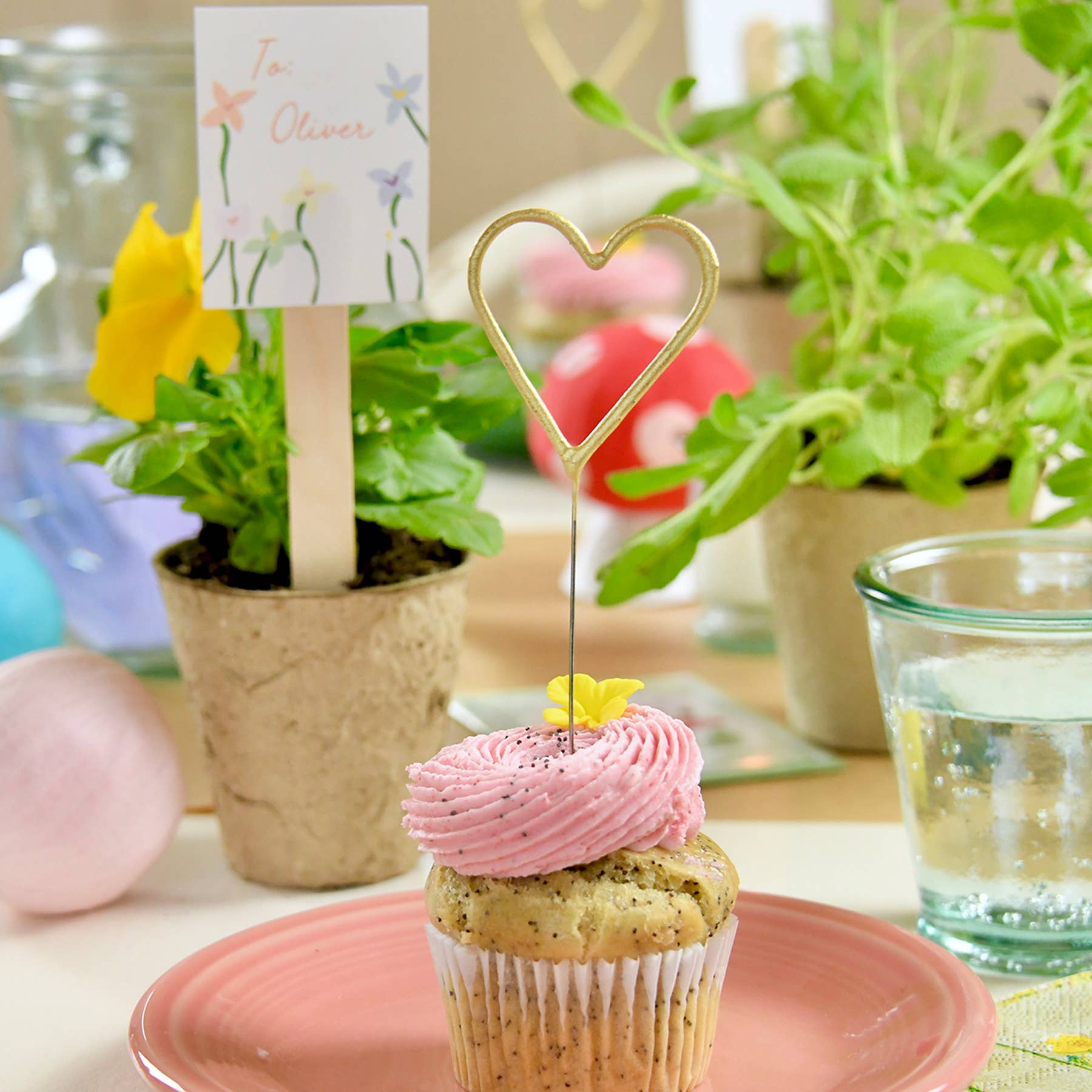 Big Golden Heart Sparkler Wand Garden Party