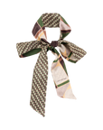 "Modular" Silk Skinny Scarf - Green
