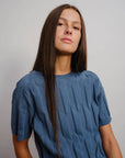Chevron Ruben Tee - Delphinium