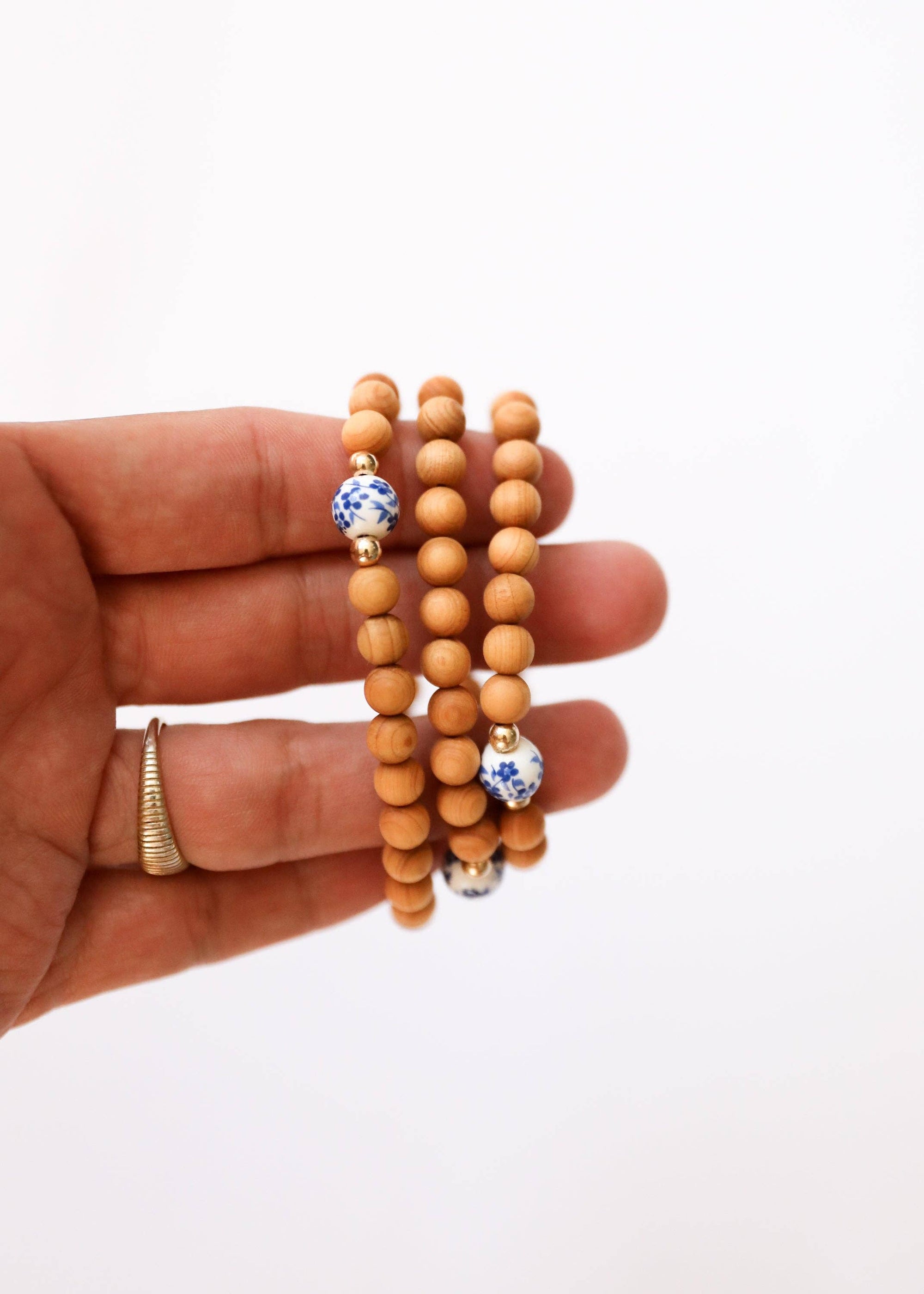 Cypress Wood Flowers Bracelet