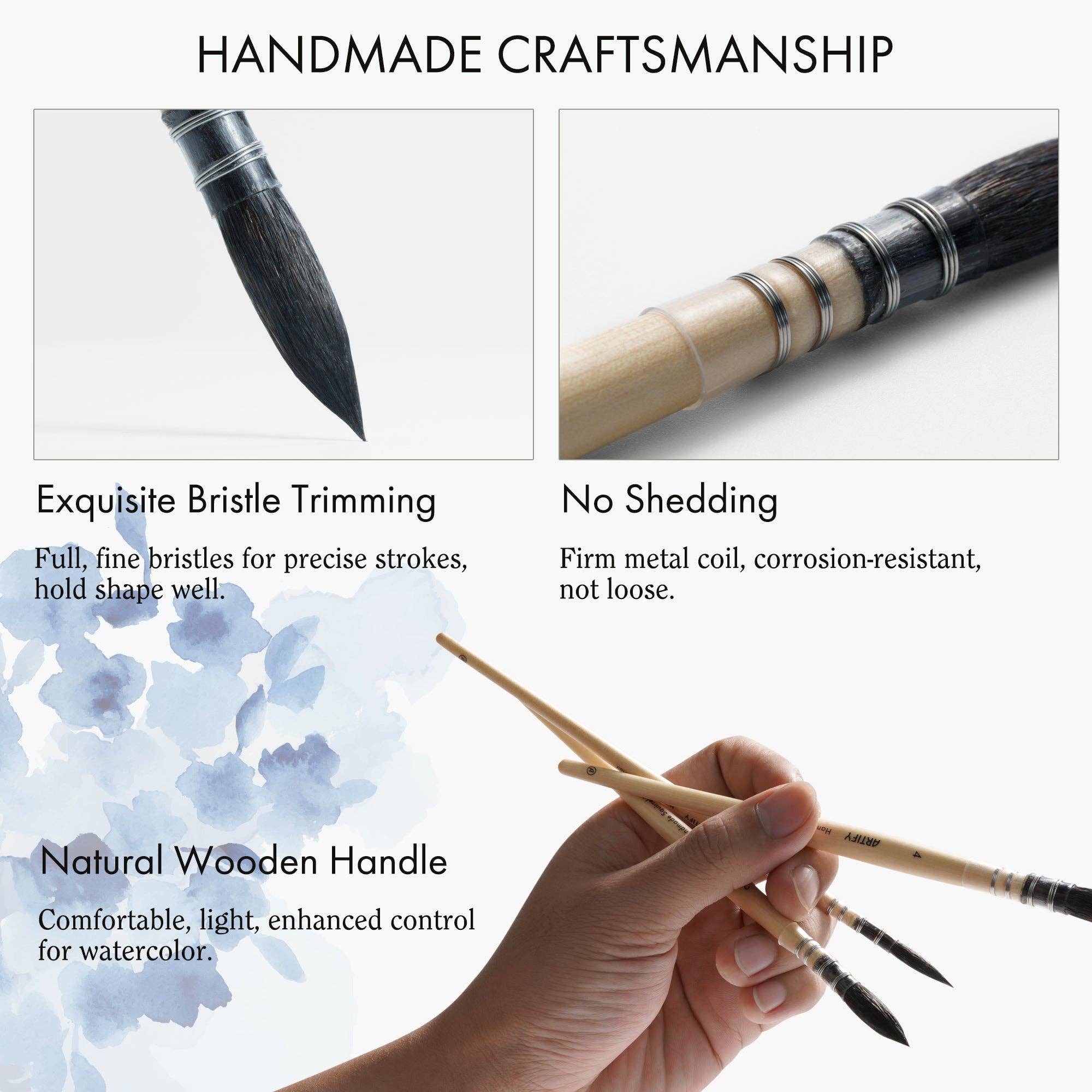 ARTIFY Professional Squirrel Hair Watercolor Brushes