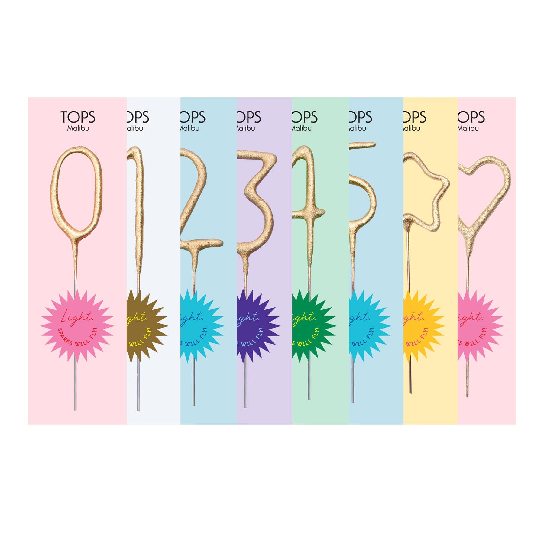 Mini 4&quot; Gold Number Sparkler Wand Card - Singles