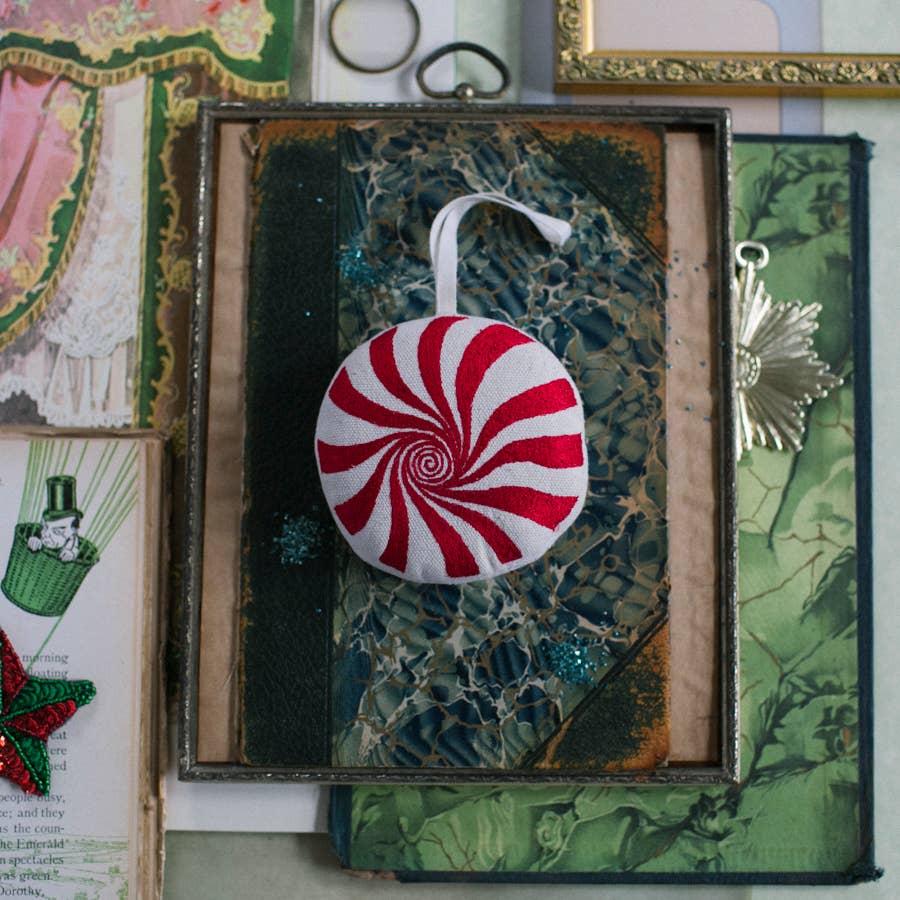 Red Brick Road Token, Cotton, Oz Embroidered Ornament