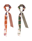 "Modular" Silk Skinny Scarf - Green