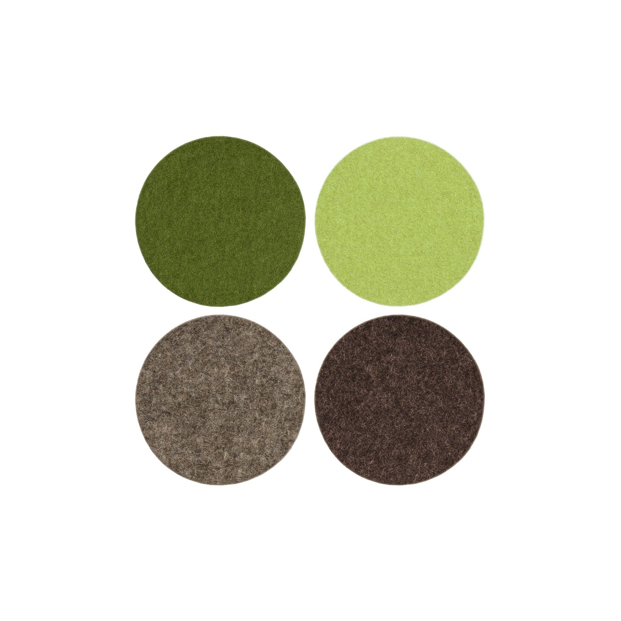 Bierfilzl Merino Wool Felt Round Coaster 4 Pack Forest