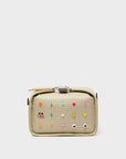 Benji Micro Crossbody Gravel Beige Leather Bag - Studs Pattern
