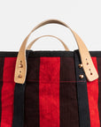 Large East West Canvas Tote : RED BLACK