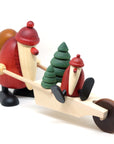 Santa with Wheelbarrow and Little Santa