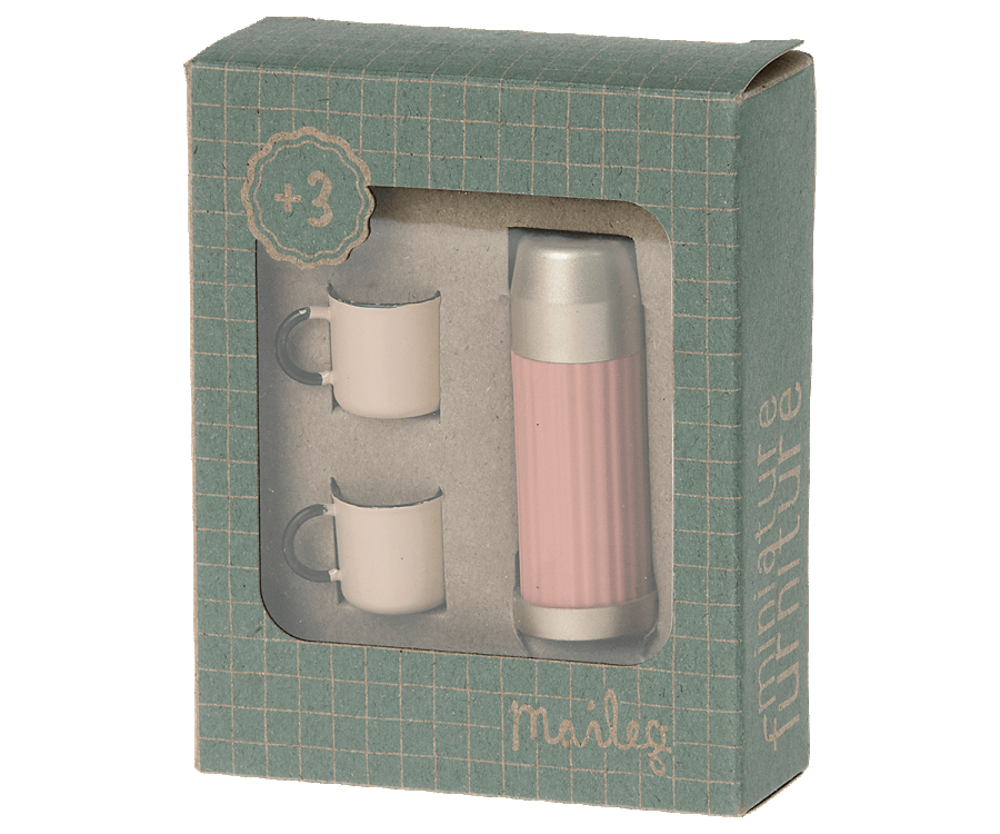 Thermos and Cups - CORAL